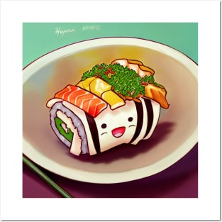 Kawaii Anime Sushi Posters and Art